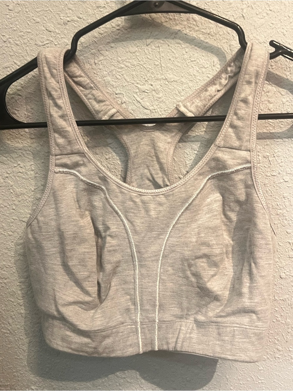 Hanes Sport Racerback Sports Bra Size Large 38 Heather Gray